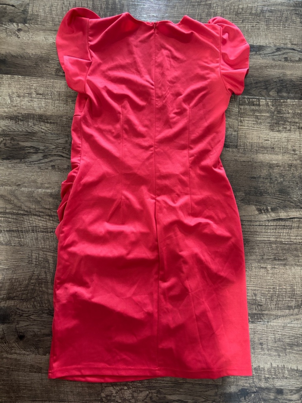 Red Ruffle-Detail V-Neck Mini Dress - Picture 2 of 3